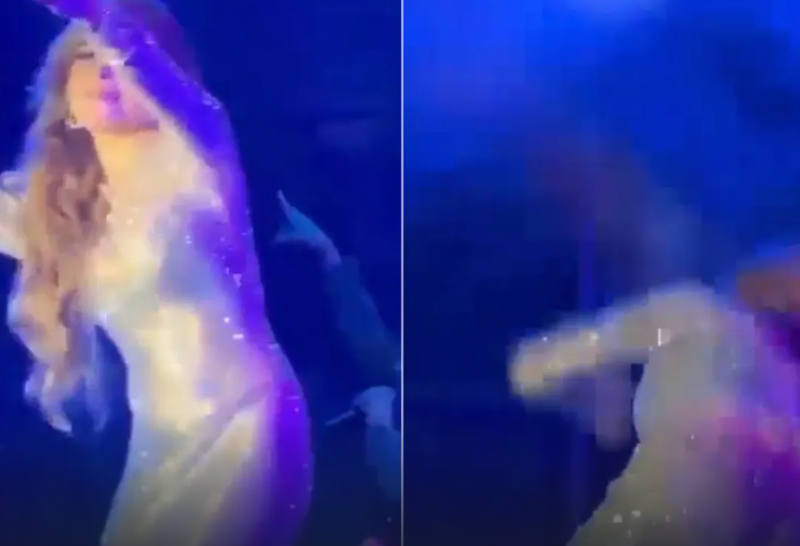 Gloria Trevi cae durante “Todos me miran” y sigue cantando