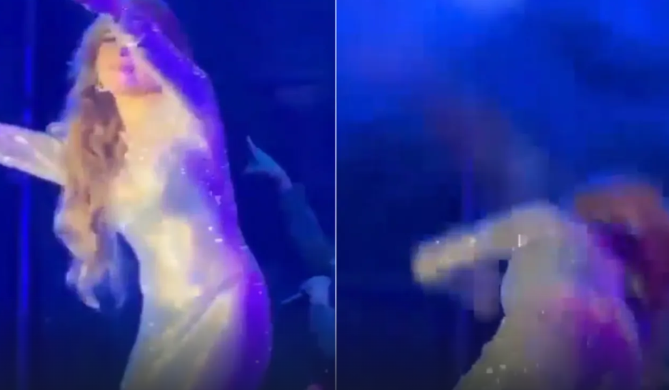 Gloria Trevi cae durante “Todos me miran” y sigue cantando